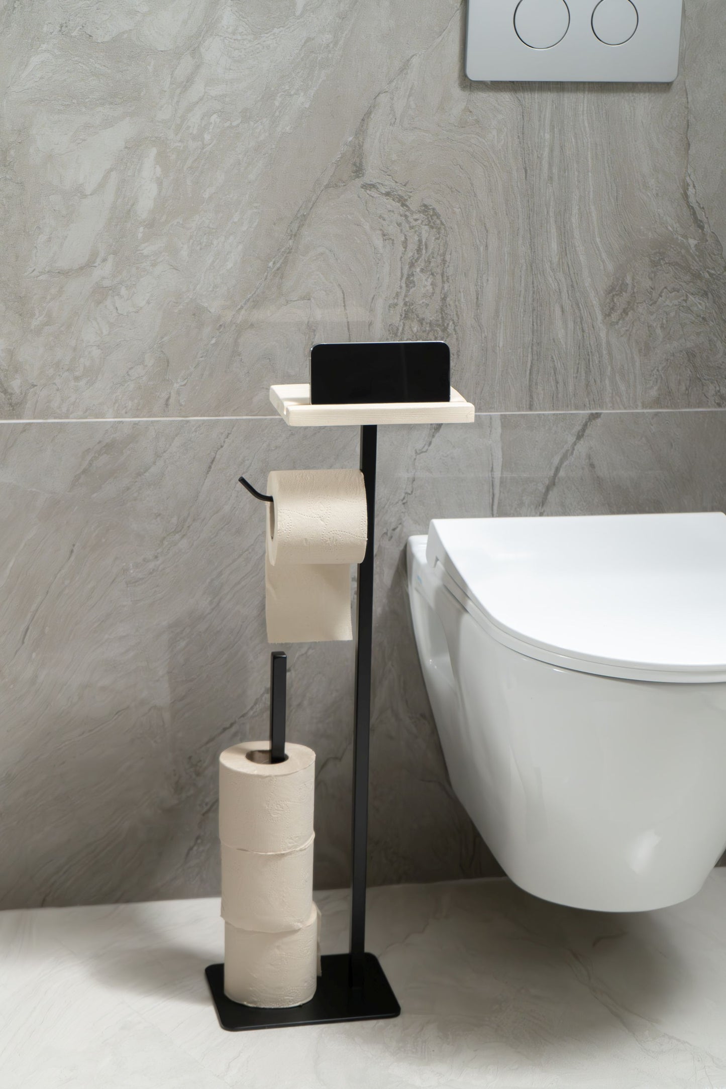 Toilet Paper Holder with Phone Holder