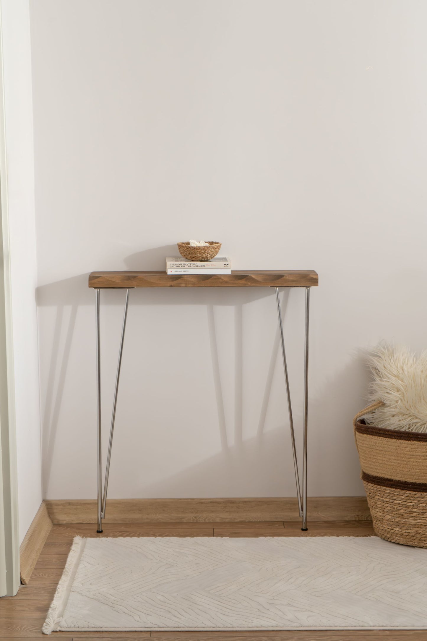 Handmade Walnut Console Table, Entrance Console Table