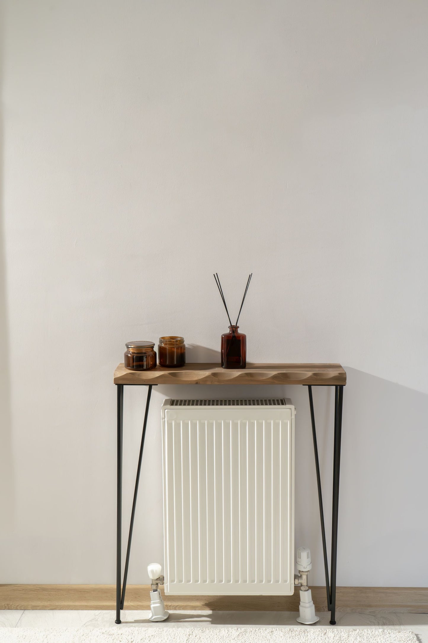 Live Edge Narrow Console Table, Radiator Table, Rustic Decor, New Home Gift