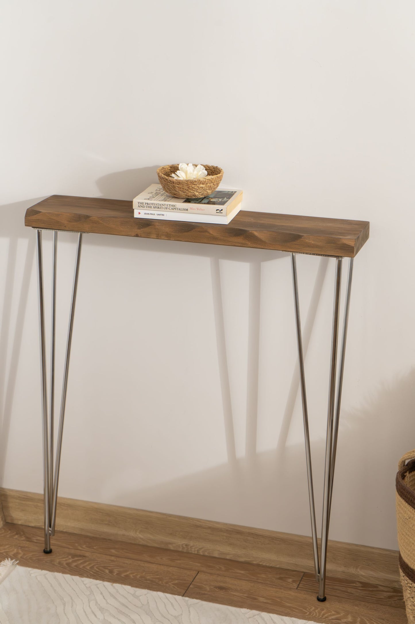 Handmade Walnut Console Table, Entrance Console Table