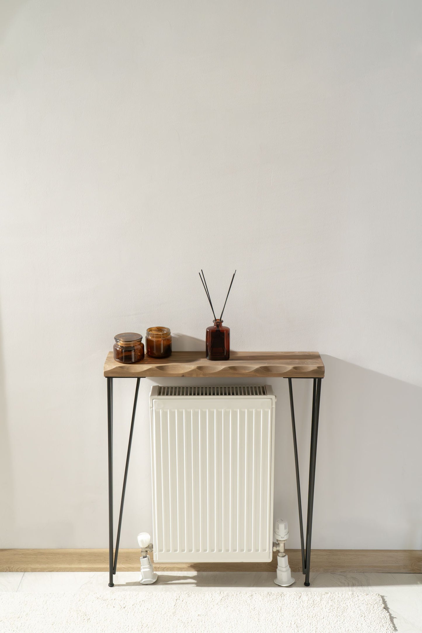 Live Edge Narrow Console Table, Radiator Table, Rustic Decor, New Home Gift