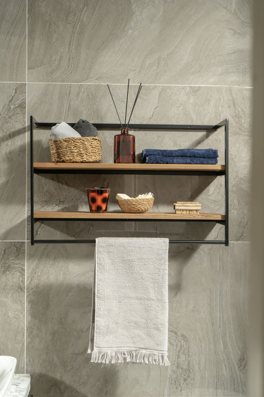 Bathroom & Kitchen Shelf with Towel Rack, Shelf Towel Holder, Household Gift