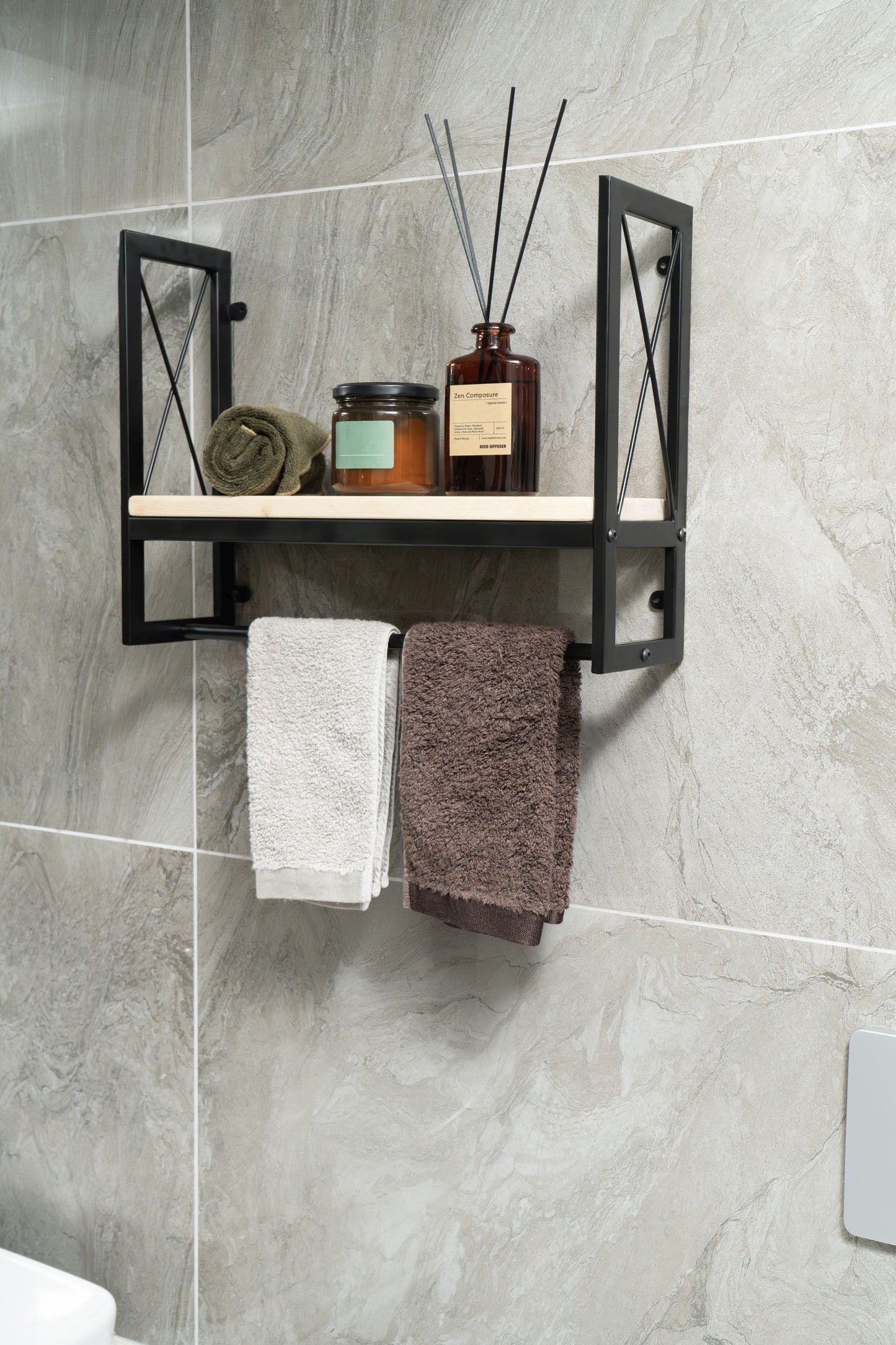 Bathroom Towel Holder with Shelf, Bathroom Towel Rack, Household Gift