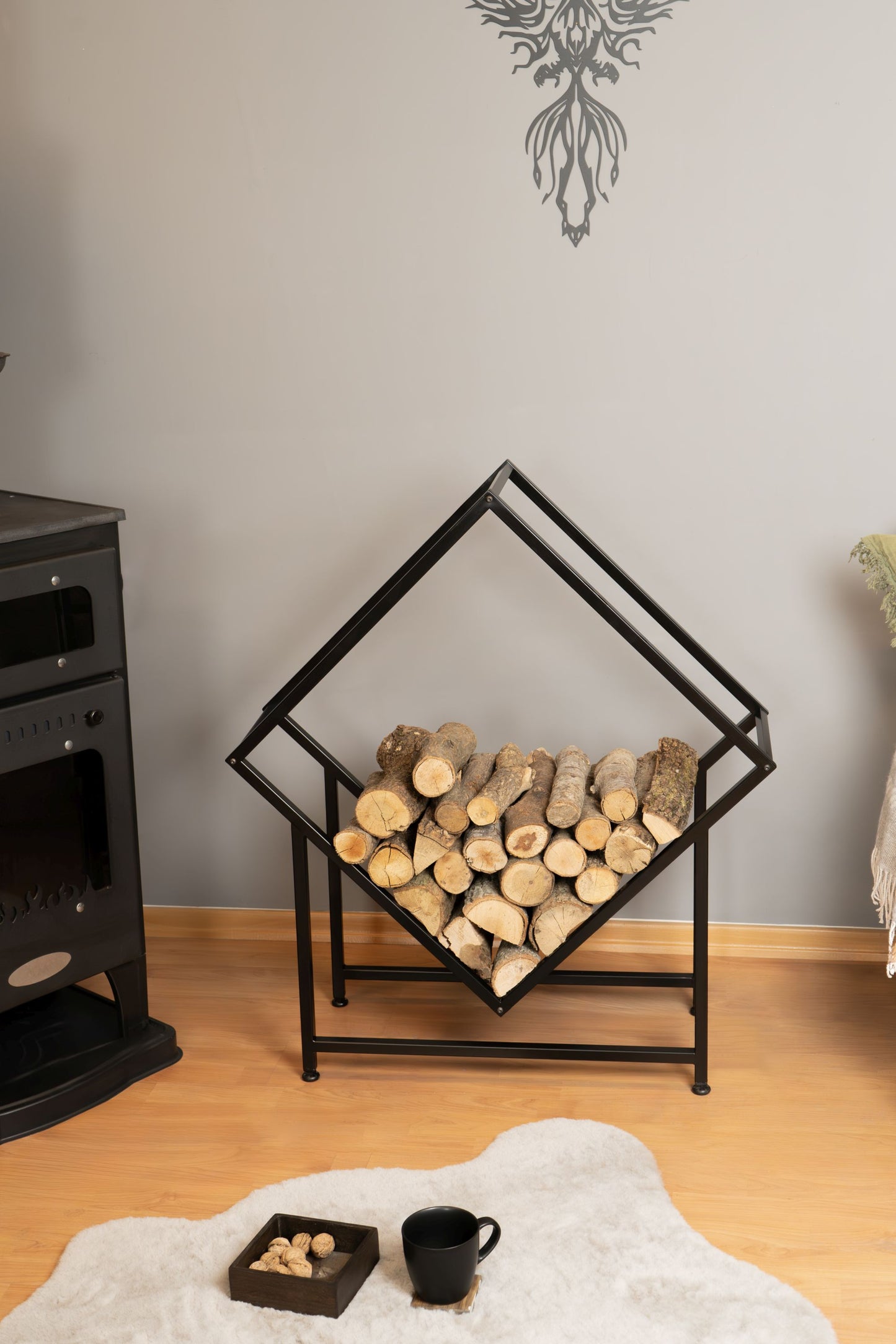 Wood Holder, Metal Wood Storage, Indoor Wood Holder