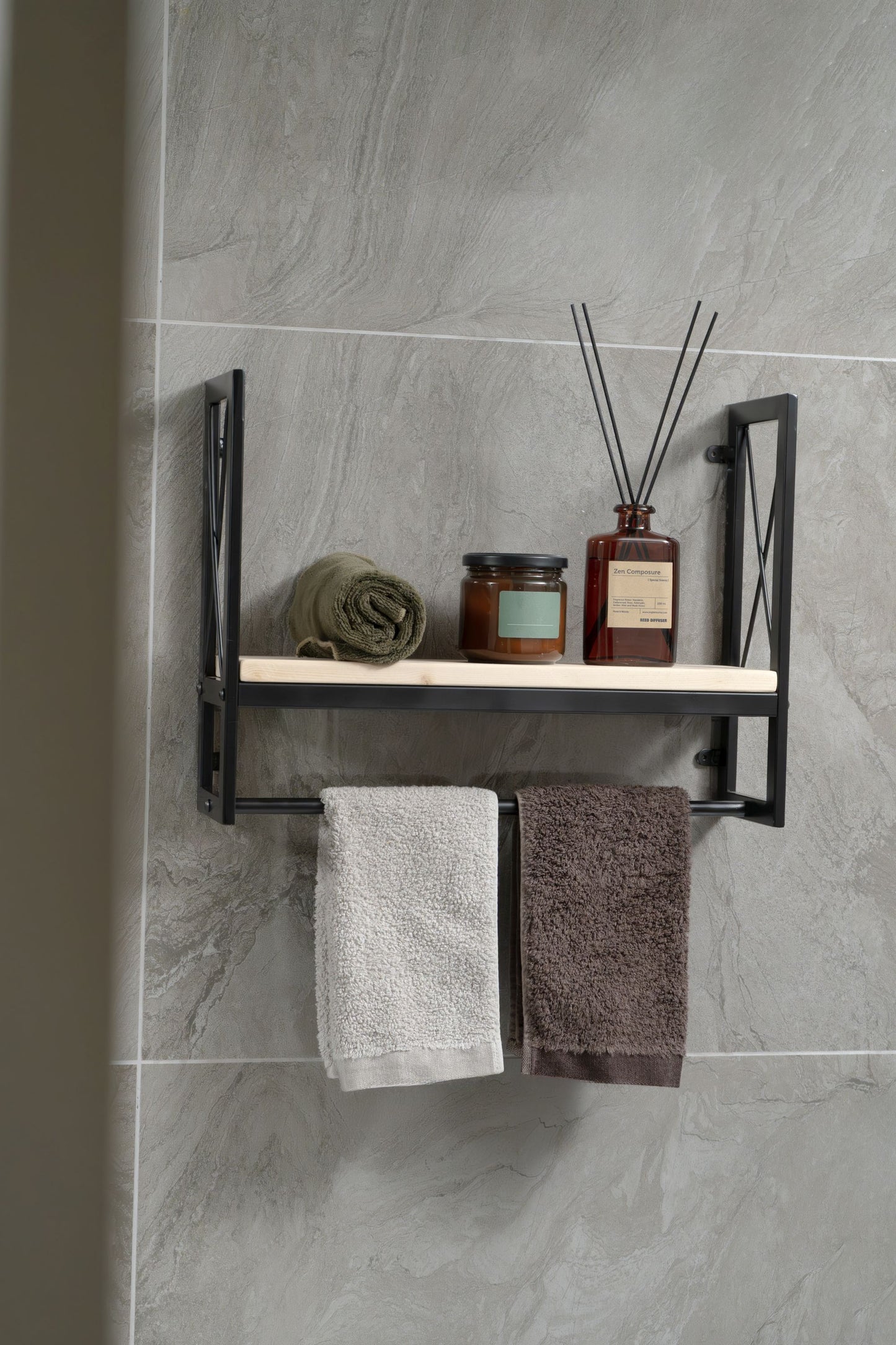 Bathroom Towel Holder with Shelf, Bathroom Towel Rack, Household Gift