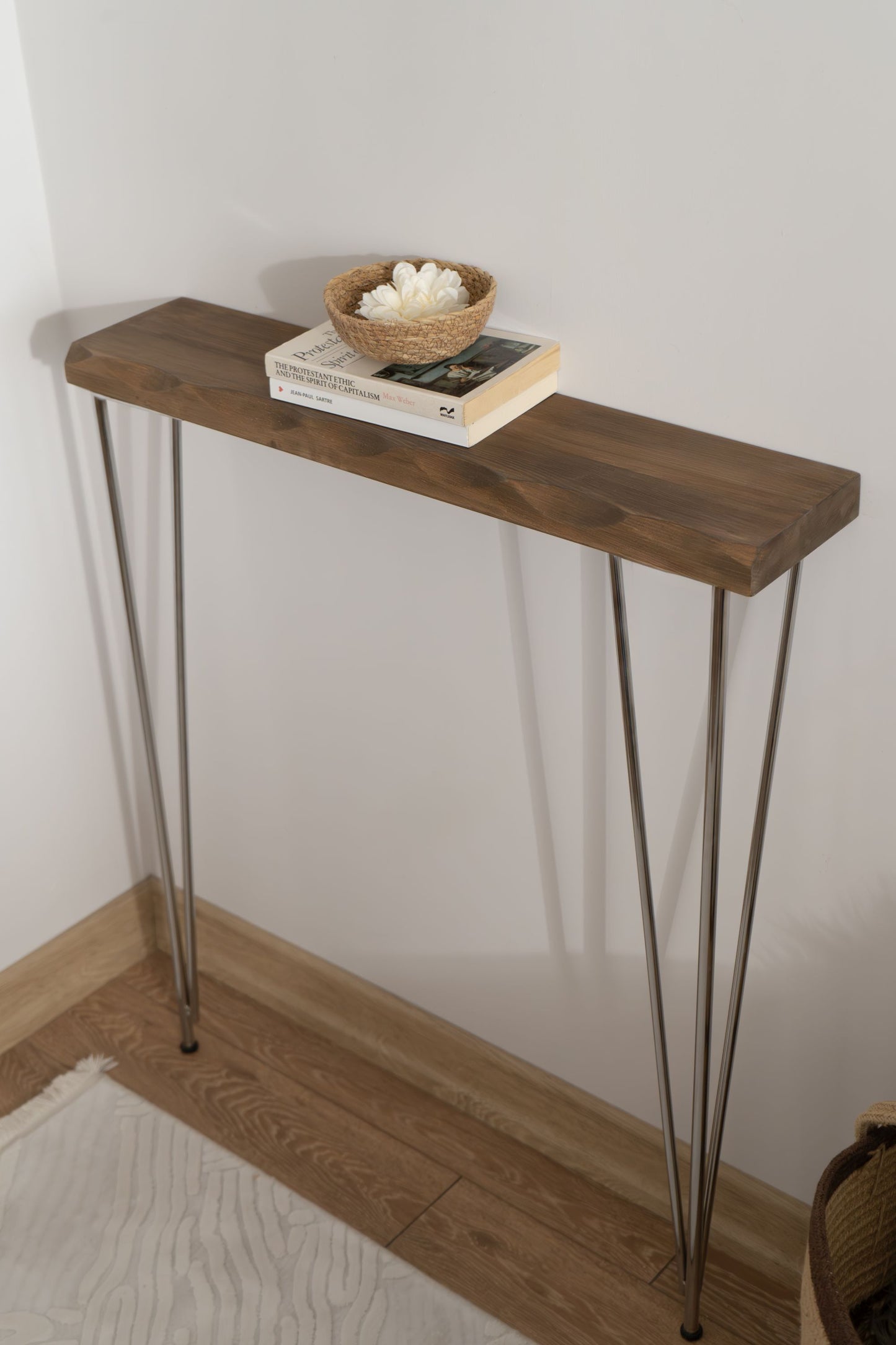 Handmade Walnut Console Table, Entrance Console Table