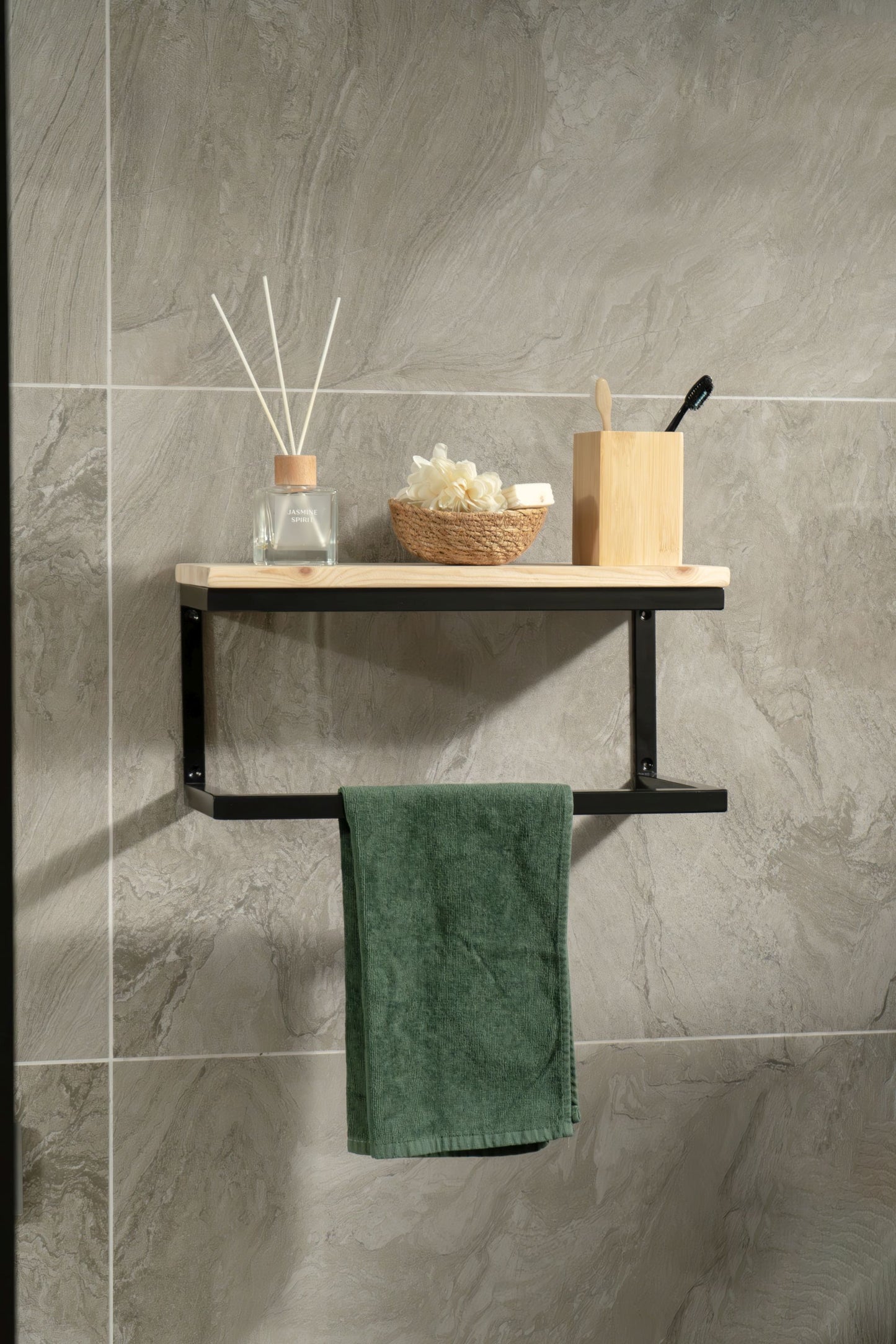 Towel Rack with Shelf, Bathroom Towel Rack, Towel Holder