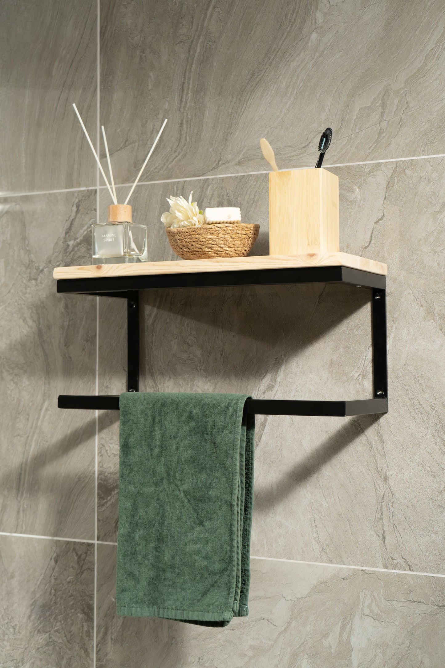 Towel Rack with Shelf, Bathroom Towel Rack, Towel Holder