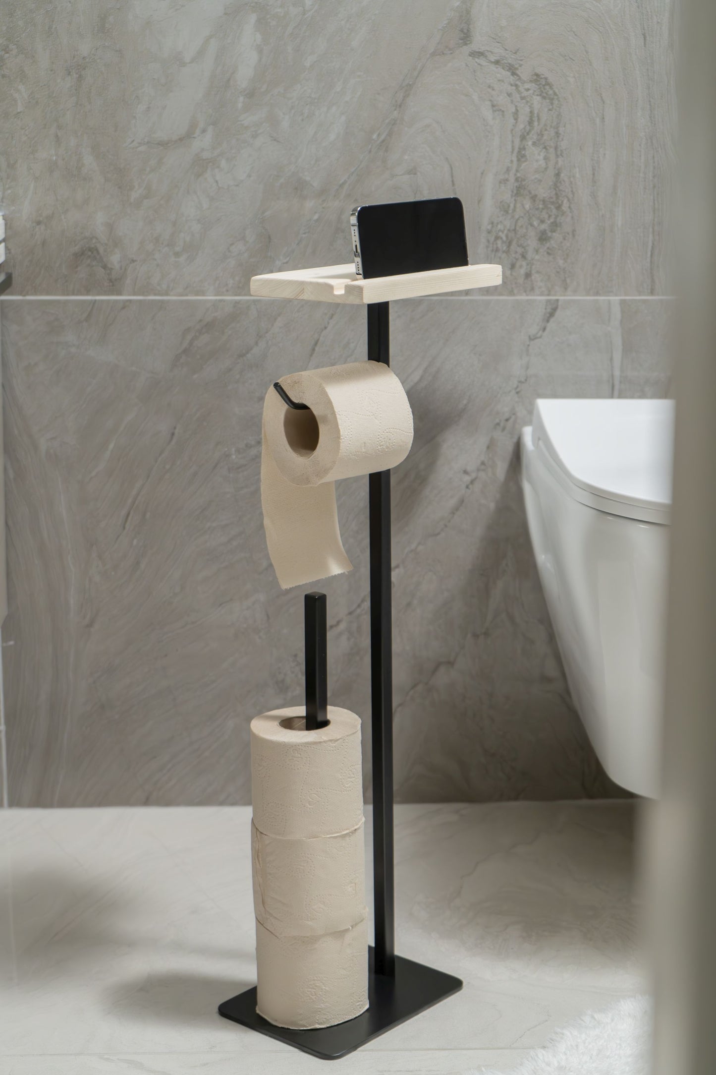 Toilet Paper Holder with Phone Holder