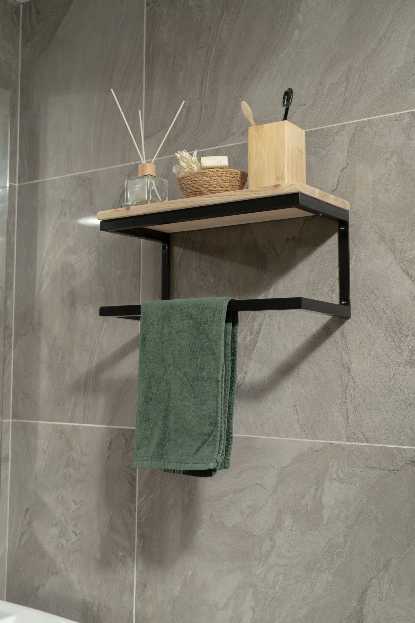 Towel Rack with Shelf, Bathroom Towel Rack, Towel Holder