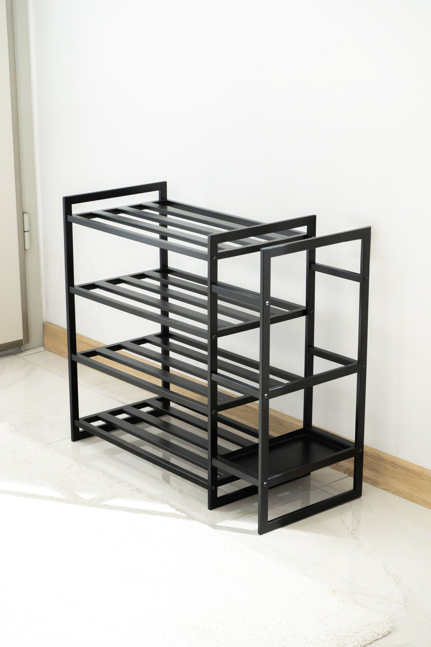 Metal Shoe Rack with Umbrella Holder Detail