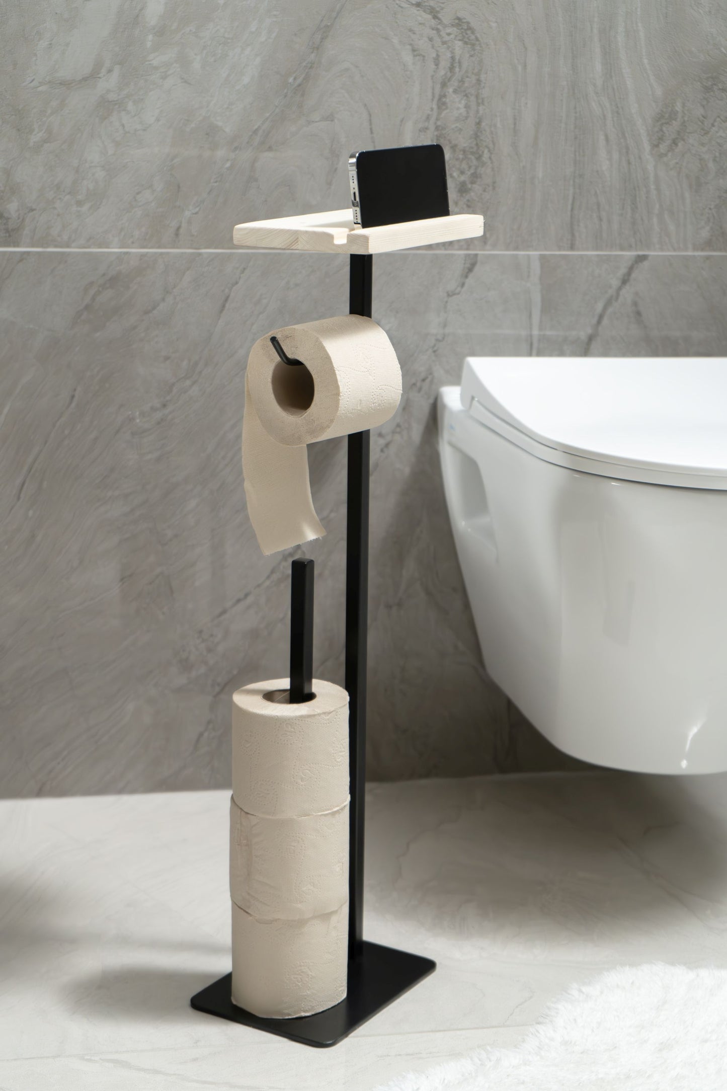 Toilet Paper Holder with Phone Holder