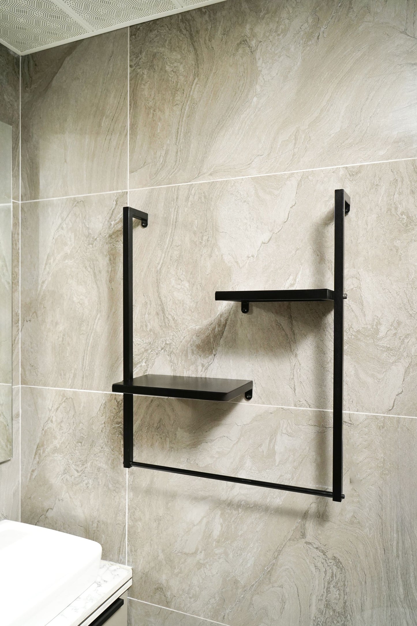 Metal Bath Towel Rack , Bathroom Organiser With Drying Bar