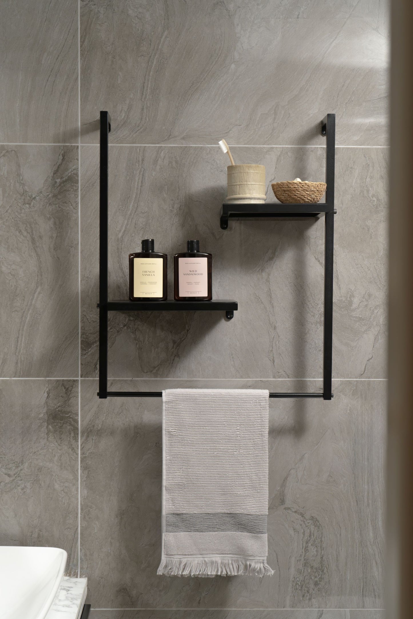 Metal Bath Towel Rack , Bathroom Organiser With Drying Bar