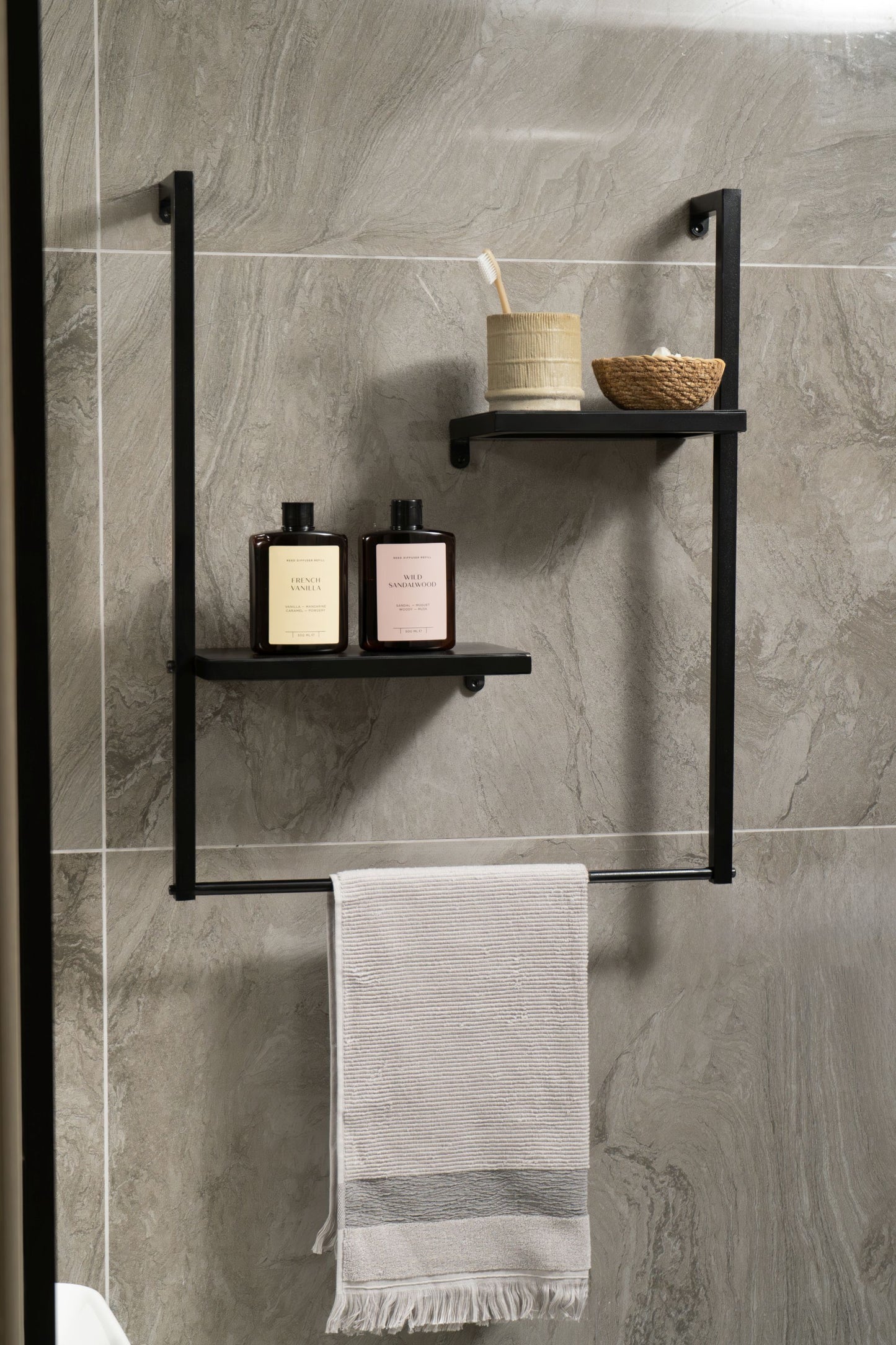 Metal Bath Towel Rack , Bathroom Organiser With Drying Bar