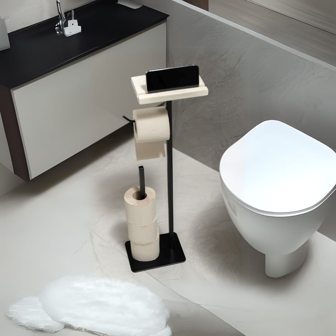 Toilet Paper Holder with Phone Holder