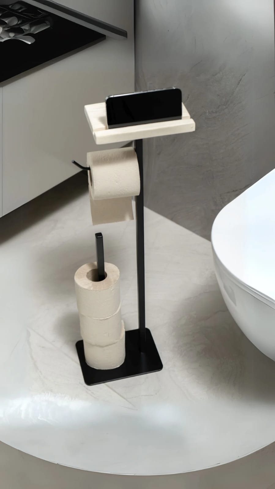 Toilet Paper Holder with Phone Holder