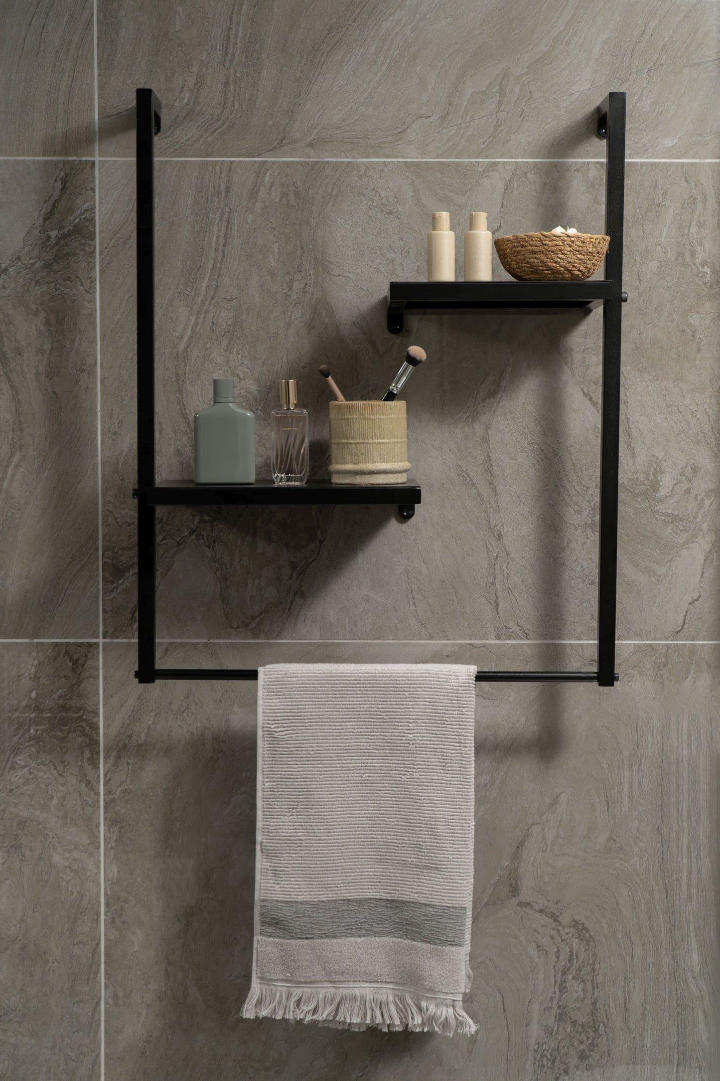 Metal Bath Towel Rack , Bathroom Organiser With Drying Bar